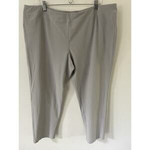 Eileen Fisher Women's Pull-on Stretch Waist Pants Relaxed Fit Gray Viscose Blend